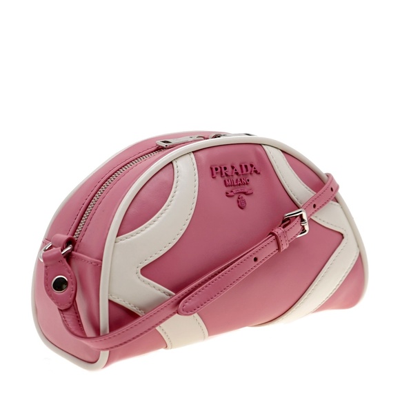Prada Bowling Crossbody Bag Pink Leather New - Picture 1 of 7
